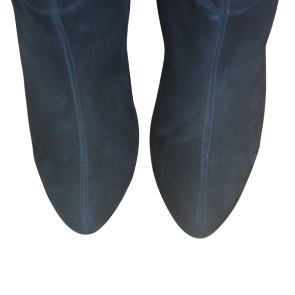 R.S.V.P. Black Suede Knee High Boots Women's Tall Pointed Toe Heeled Boots sz 8 - Picture 5 of 13